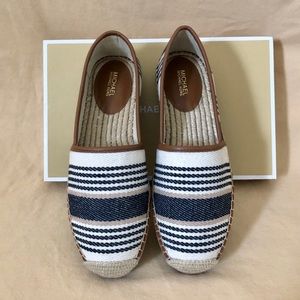 Micheal Kors Mathilde Striped Canvas Espadrille